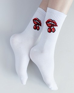 Медичні шкарпетки жіночі  з принтом Cherry